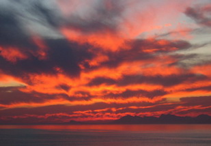 Walker Bay sunset view from De Kelders holiday house